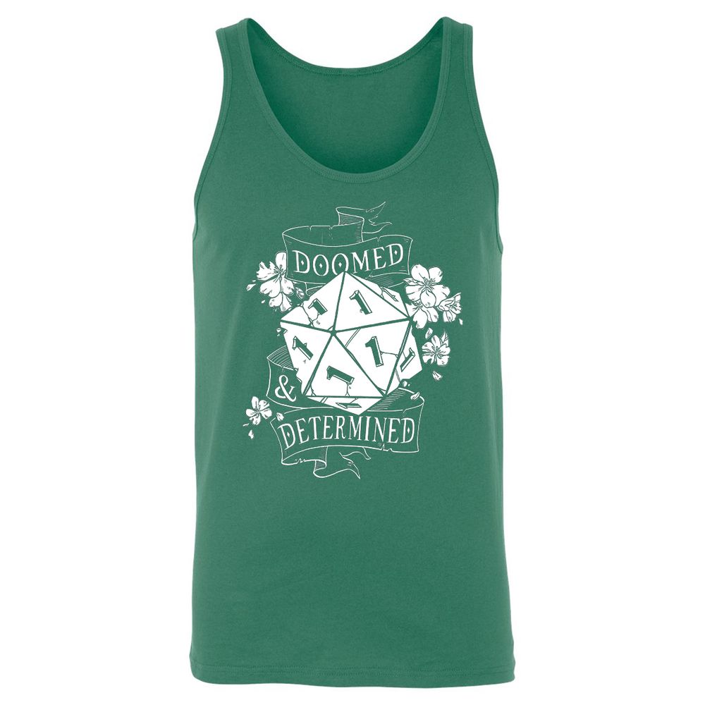 Doomed Determined Unisex Jersey Tank - Kelly - 1