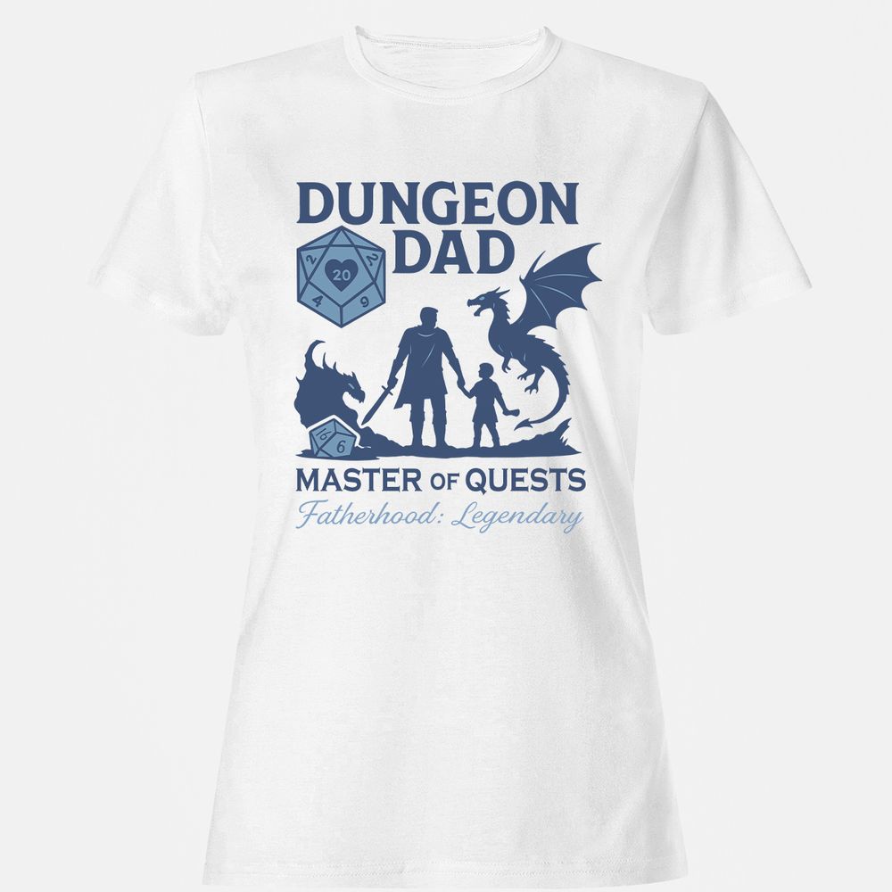 Dungeon Dad Master Of Quests Women's T-Shirt - White - 1