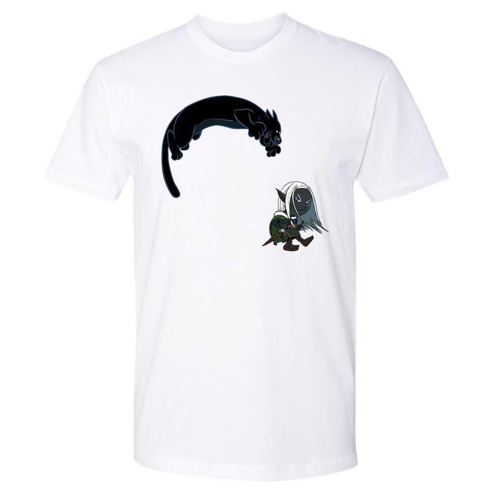 Drizzt And Guenhwyvar Premium Unisex T-Shirt - White - 1