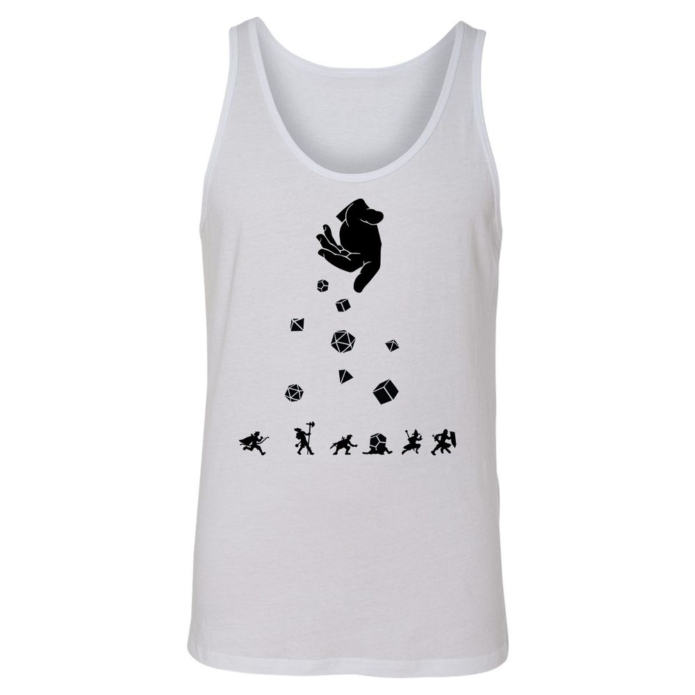 Rocks Fall, Everyone Dice Unisex Jersey Tank - White - 1