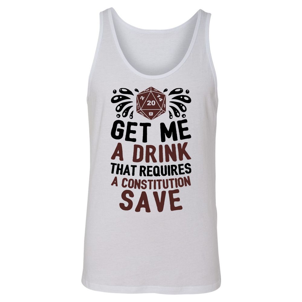Get Me A Drink Unisex Jersey Tank - White - 1