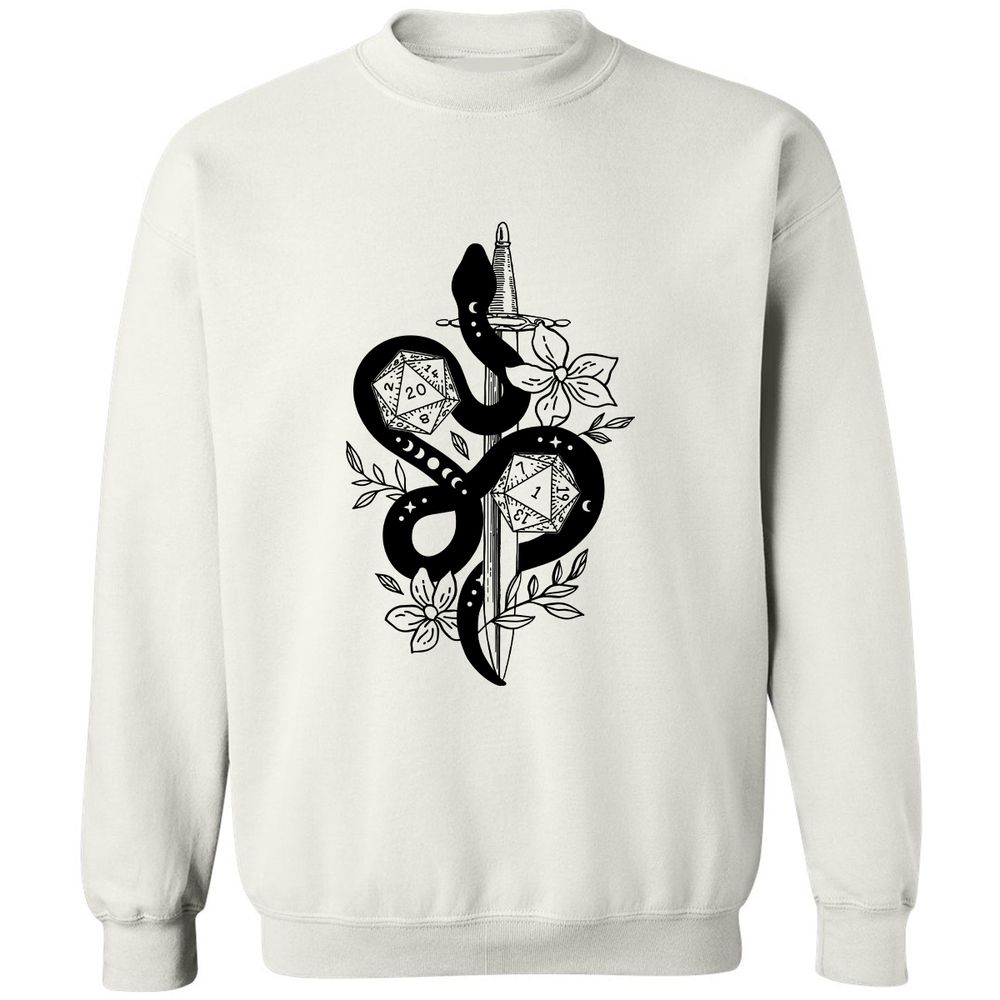 D20 Snake and Sword - White - 1