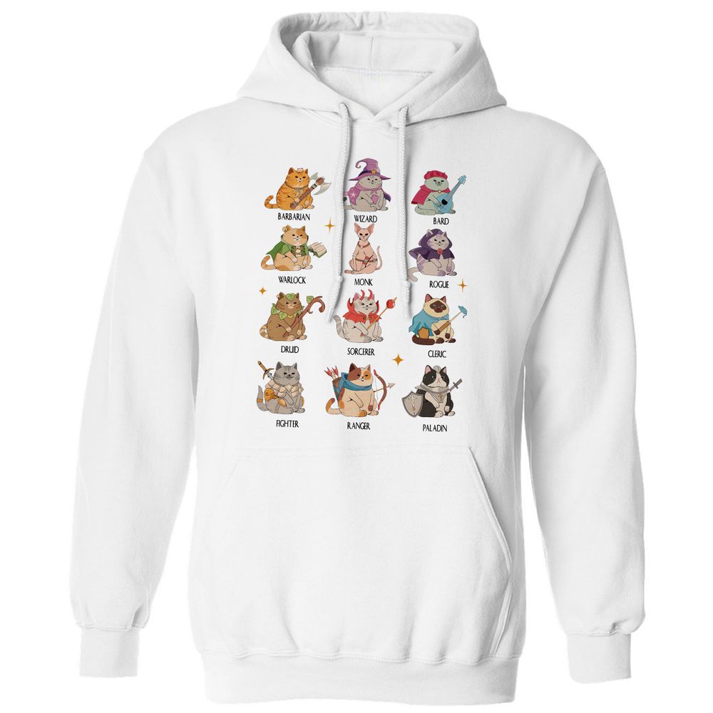 Dungeons And Cats Classic Unisex Hoodie - White - 1