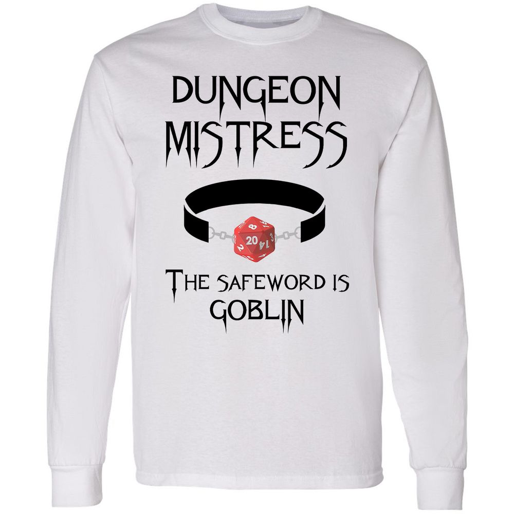 Dungeon Mistress Long Sleeve T-Shirt - White - 1