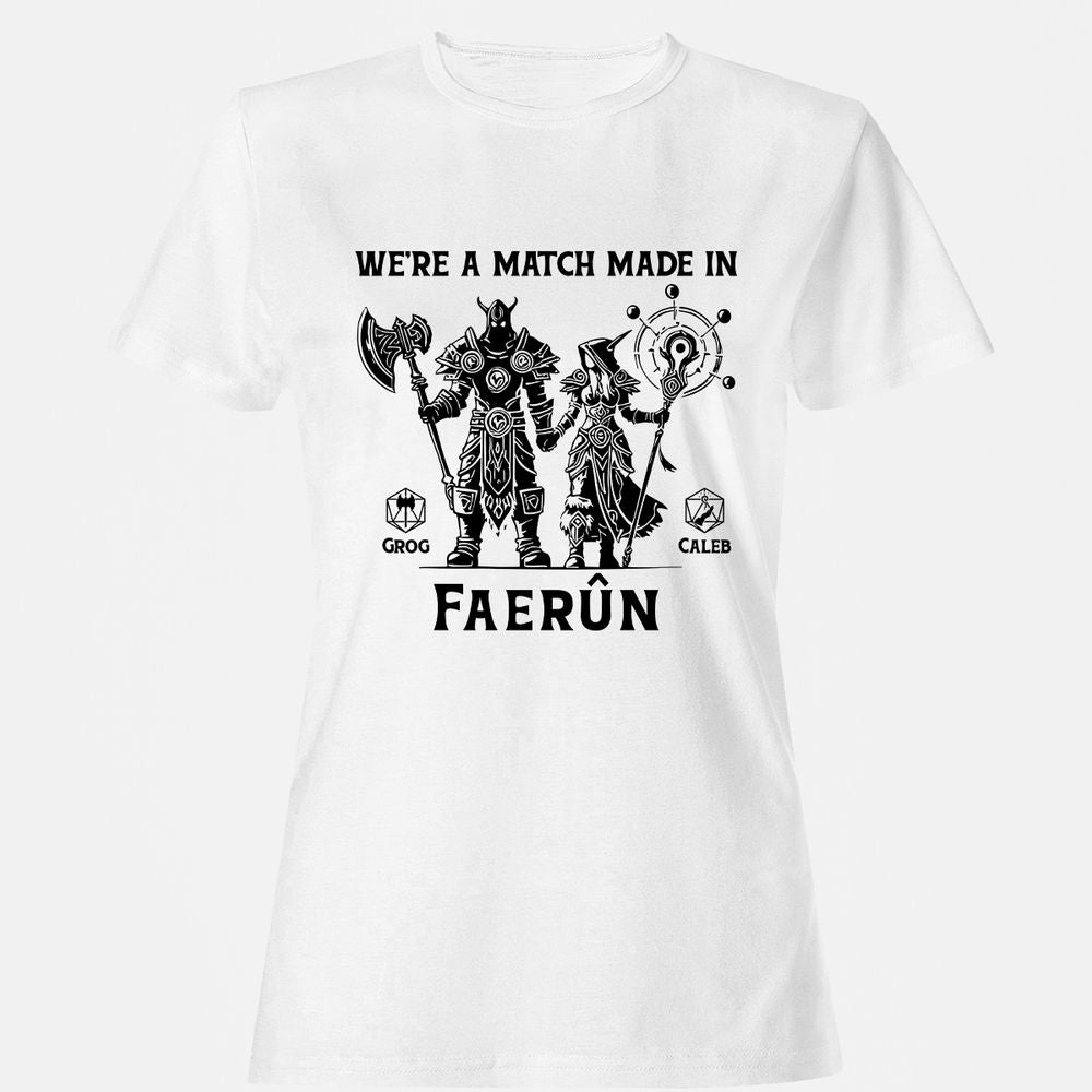 Custom DnD Class Couple Women's T-Shirt - White - 1
