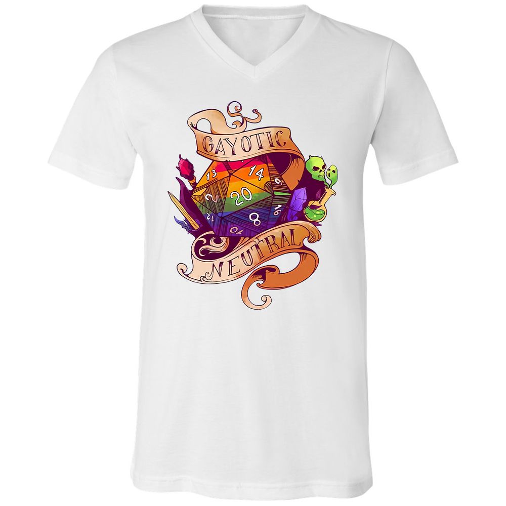 Gayotic Neutral Unisex V-Neck T-Shirt - White - 1