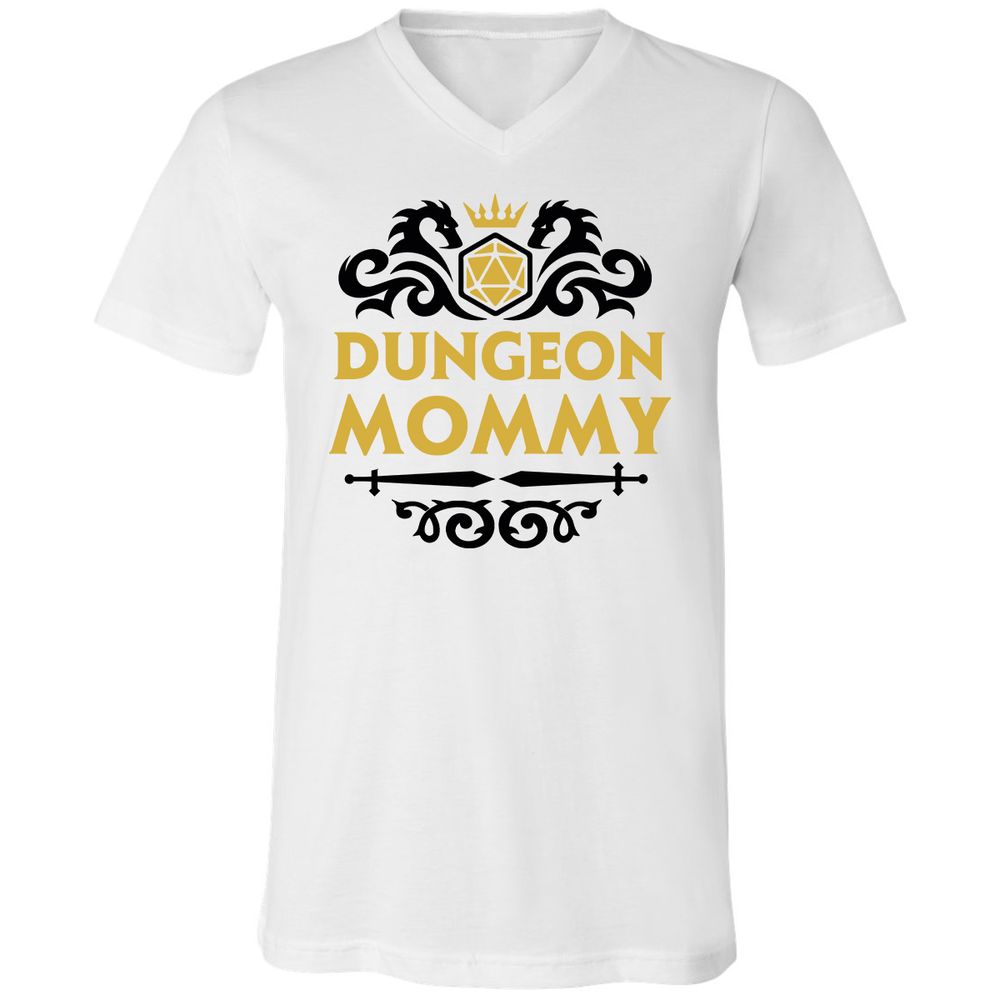Dungeon Mommy Unisex V-Neck T-Shirt - White - 1