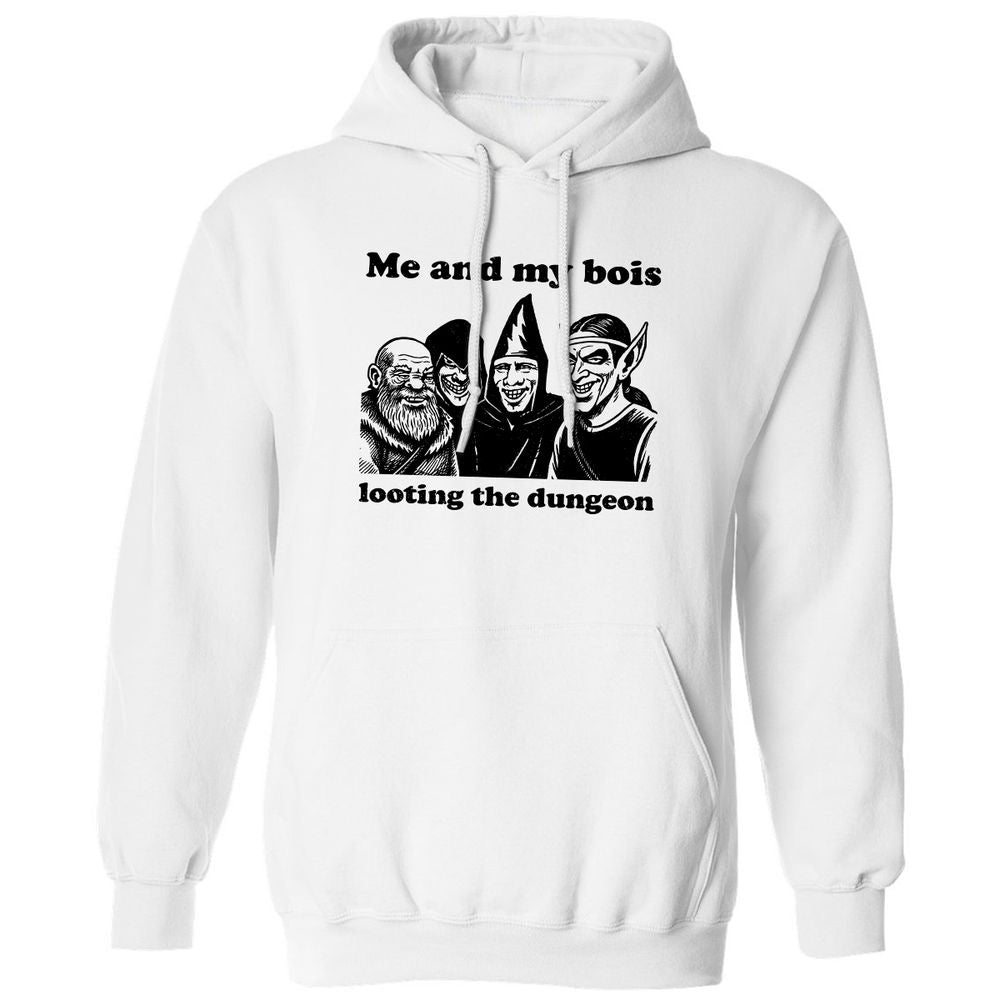 Me and my bois looting the dungeon Classic Unisex Hoodie - White - 1