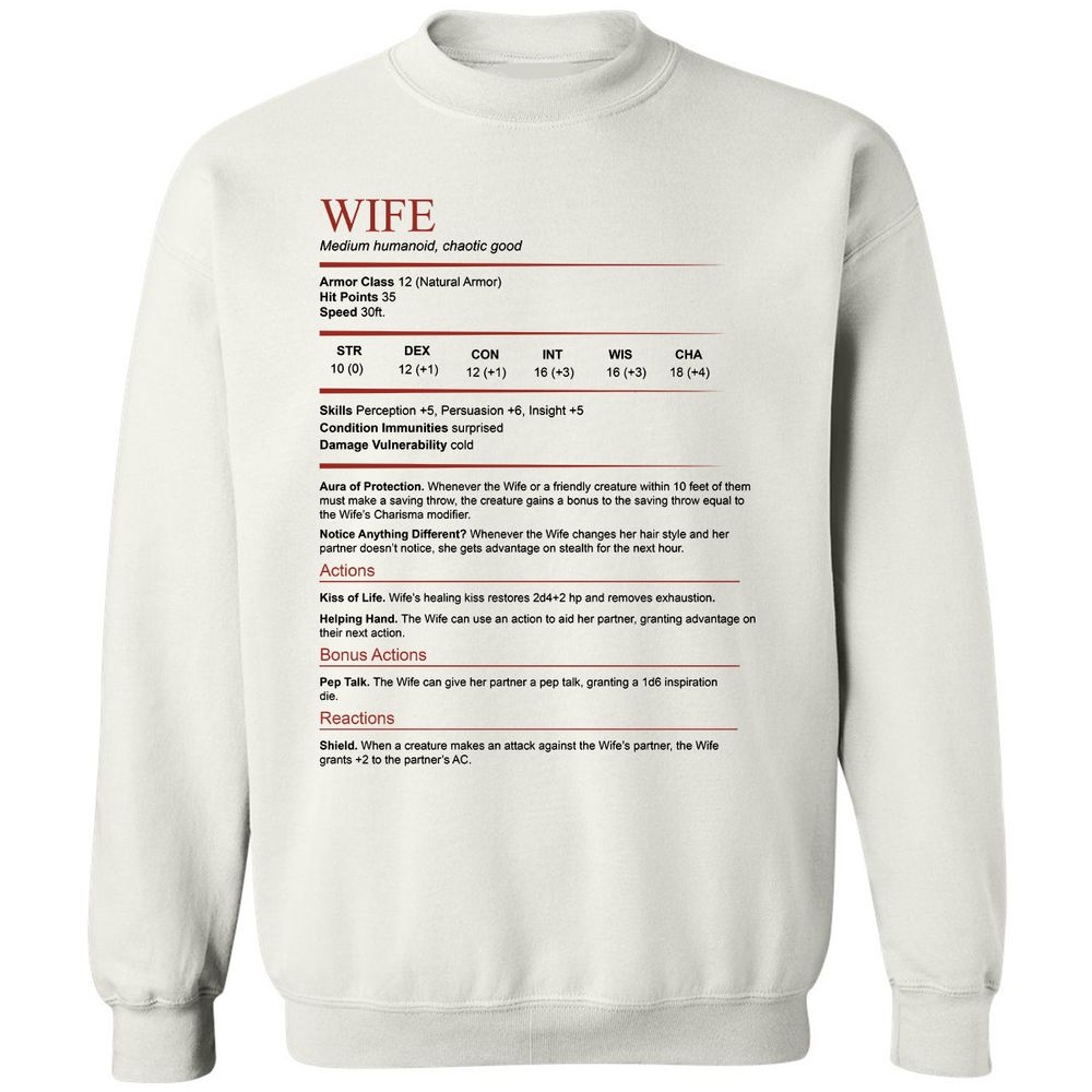 Wife White Classic Unisex Sweatshirt - White - 1