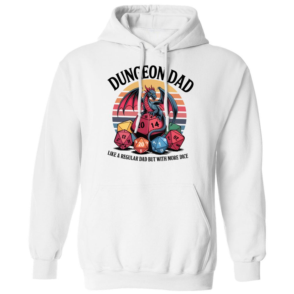 Dungeon Dad With More Dice Classic Unisex Hoodie - White - 1