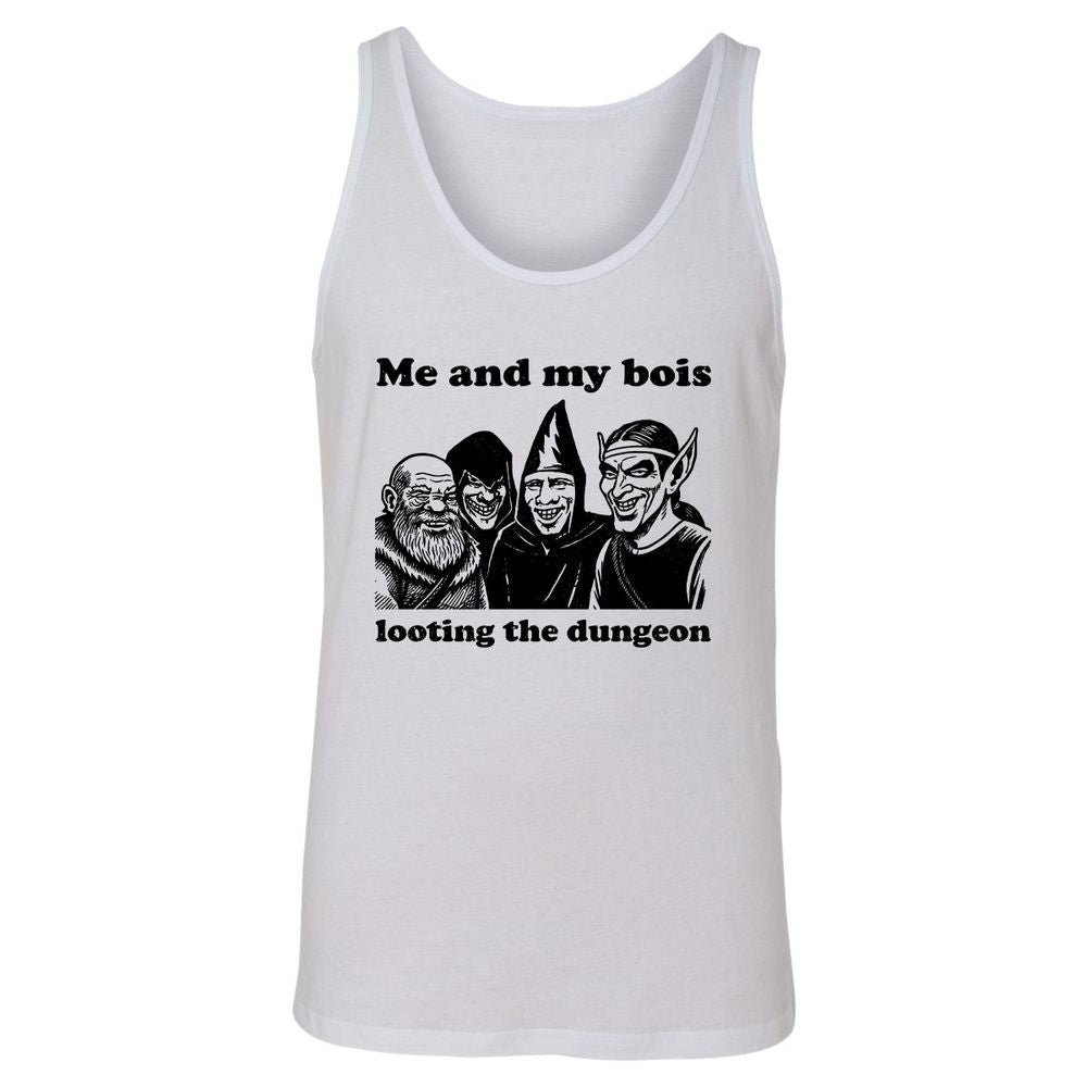 Me and my bois looting the dungeon Unisex Jersey Tank - White - 1