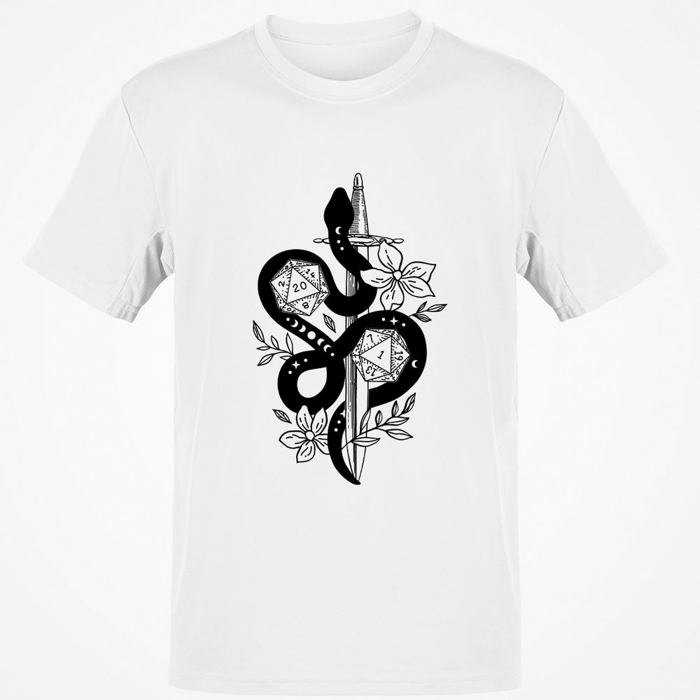 D20 Snake and Sword - White - 1