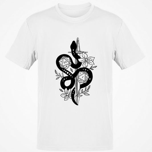 D20 Snake and Sword - White - 1