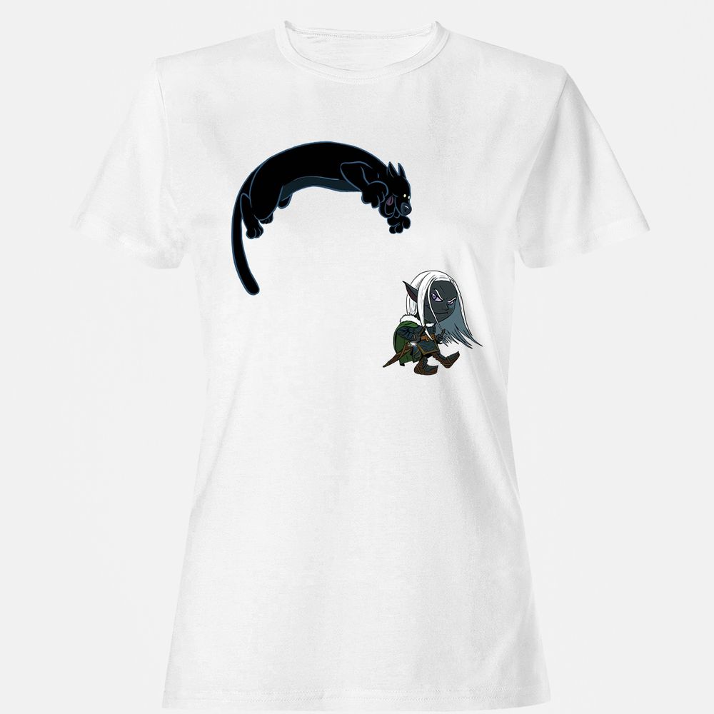 Drizzt And Guenhwyvar Women's T-Shirt - White - 1