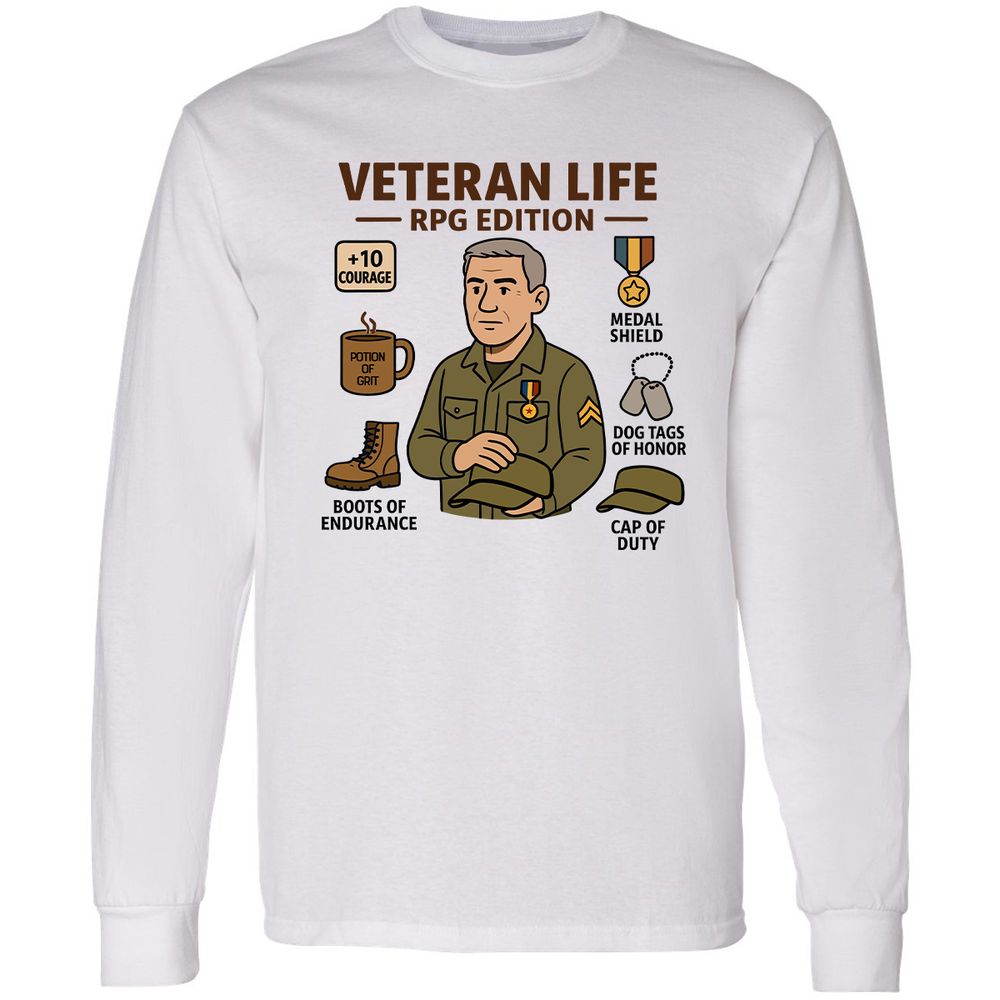 Veteran Life RPG Edition Long Sleeve T-Shirt - White - 1