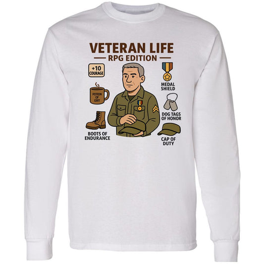Veteran Life RPG Edition Long Sleeve T-Shirt - White - 1