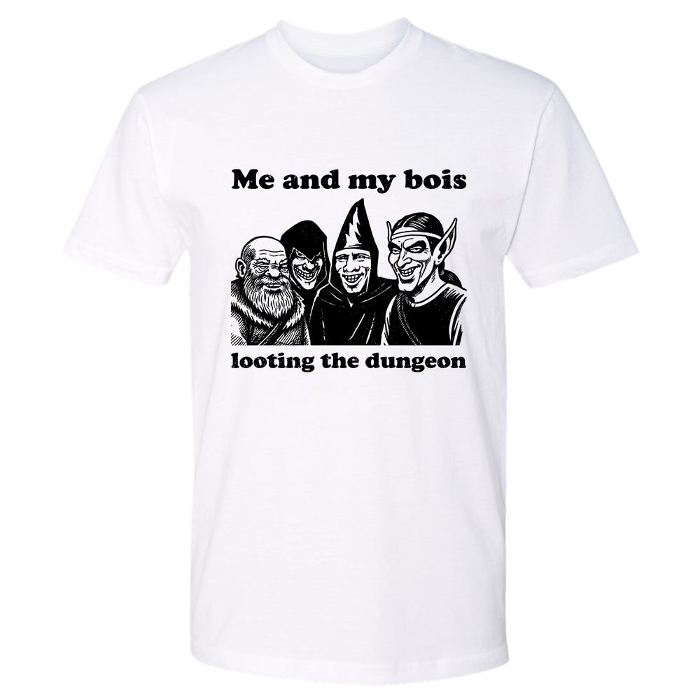Me and my bois looting the dungeon Premium Unisex T-Shirt - White - 1