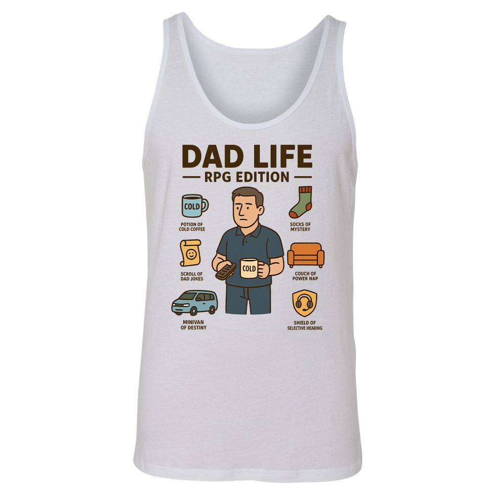 Dad Life RPG Edition Unisex Jersey Tank - White - 1