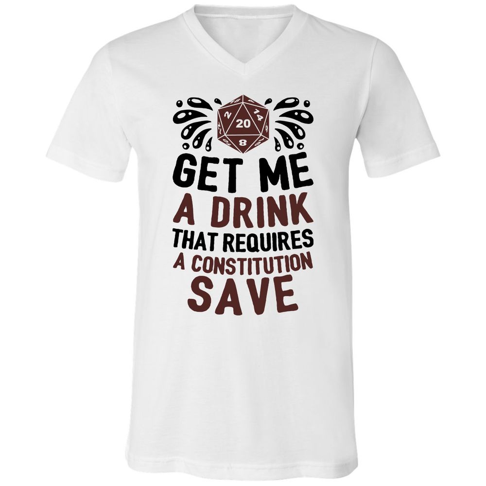 Get Me A Drink Unisex V-Neck T-Shirt - White - 1