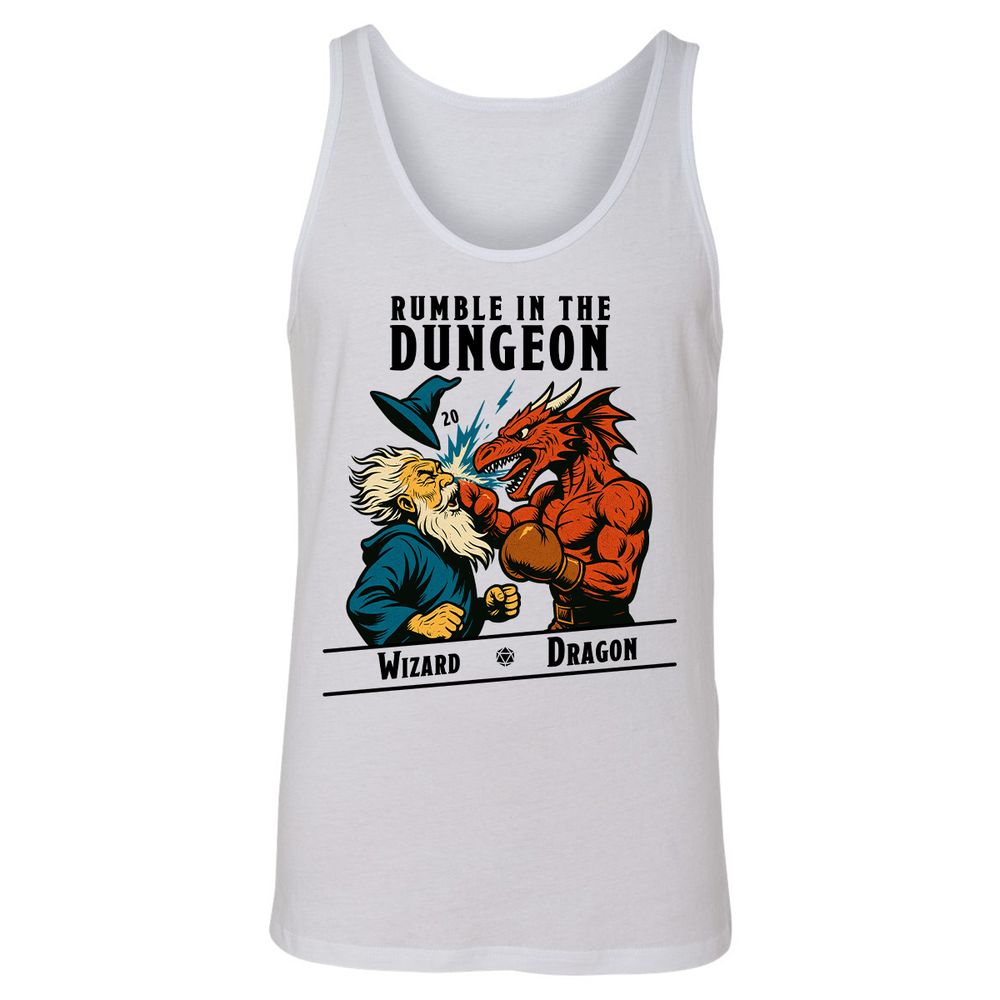 Rumble in the Dungeon Unisex Jersey Tank - White - 1