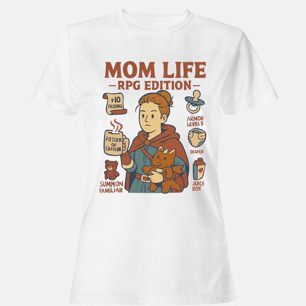 Mom Life RPG Edition Women's T-Shirt - White - 1