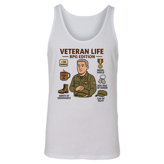 Veteran Life RPG Edition Unisex Jersey Tank - White - 1
