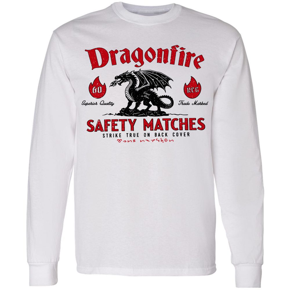 Dragonfire Long Sleeve T-Shirt - White - 1