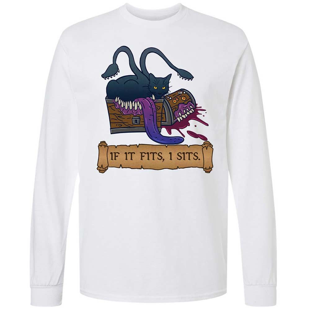 If It Fits I Sits Long Sleeve T-Shirt - White - 1
