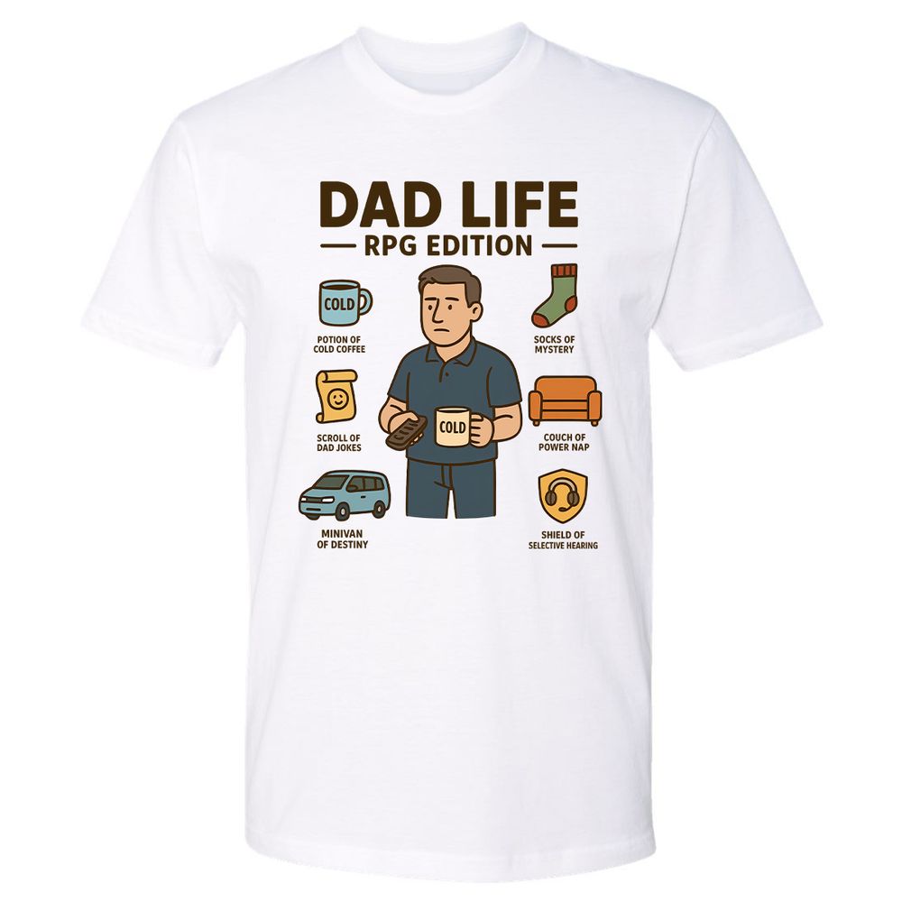 Dad Life RPG Edition Premium Unisex T-Shirt - White - 1
