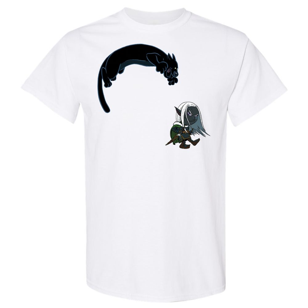 Drizzt and Guenhwyvar Classic Unisex T-Shirt - White - 1