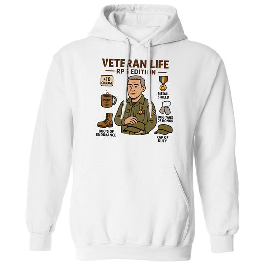 Veteran Life RPG Edition Classic Unisex Hoodie - White - 1