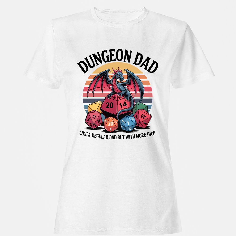 Dungeon Dad With More Dice Women's T-Shirt - White - 1