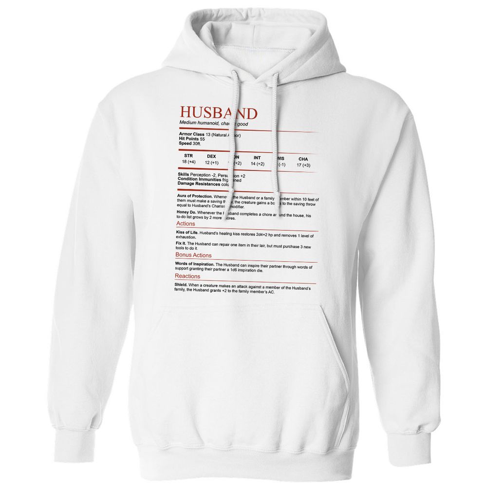 Husband White Classic Unisex Hoodie - White - 1