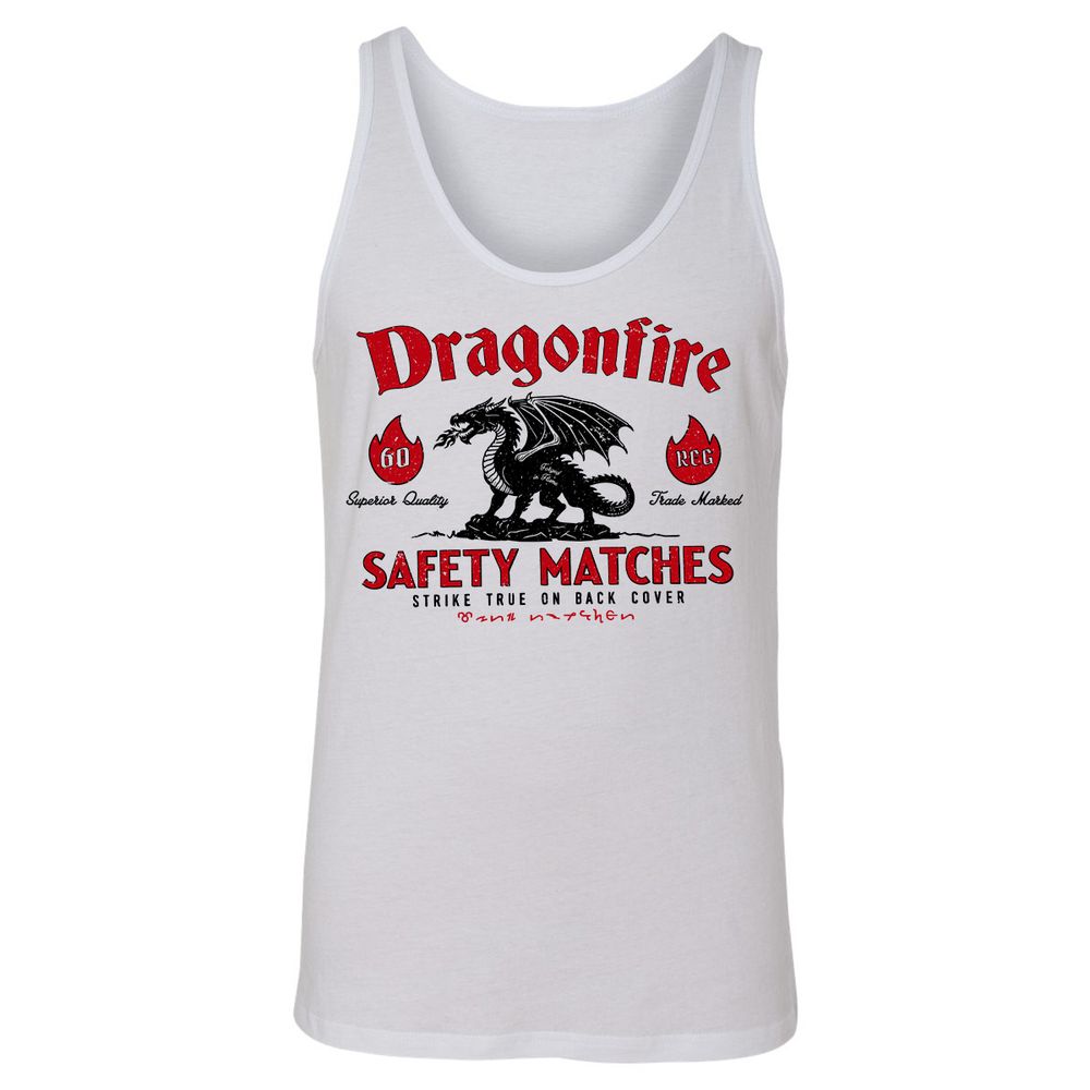 Dragonfire Unisex Jersey Tank - White - 1