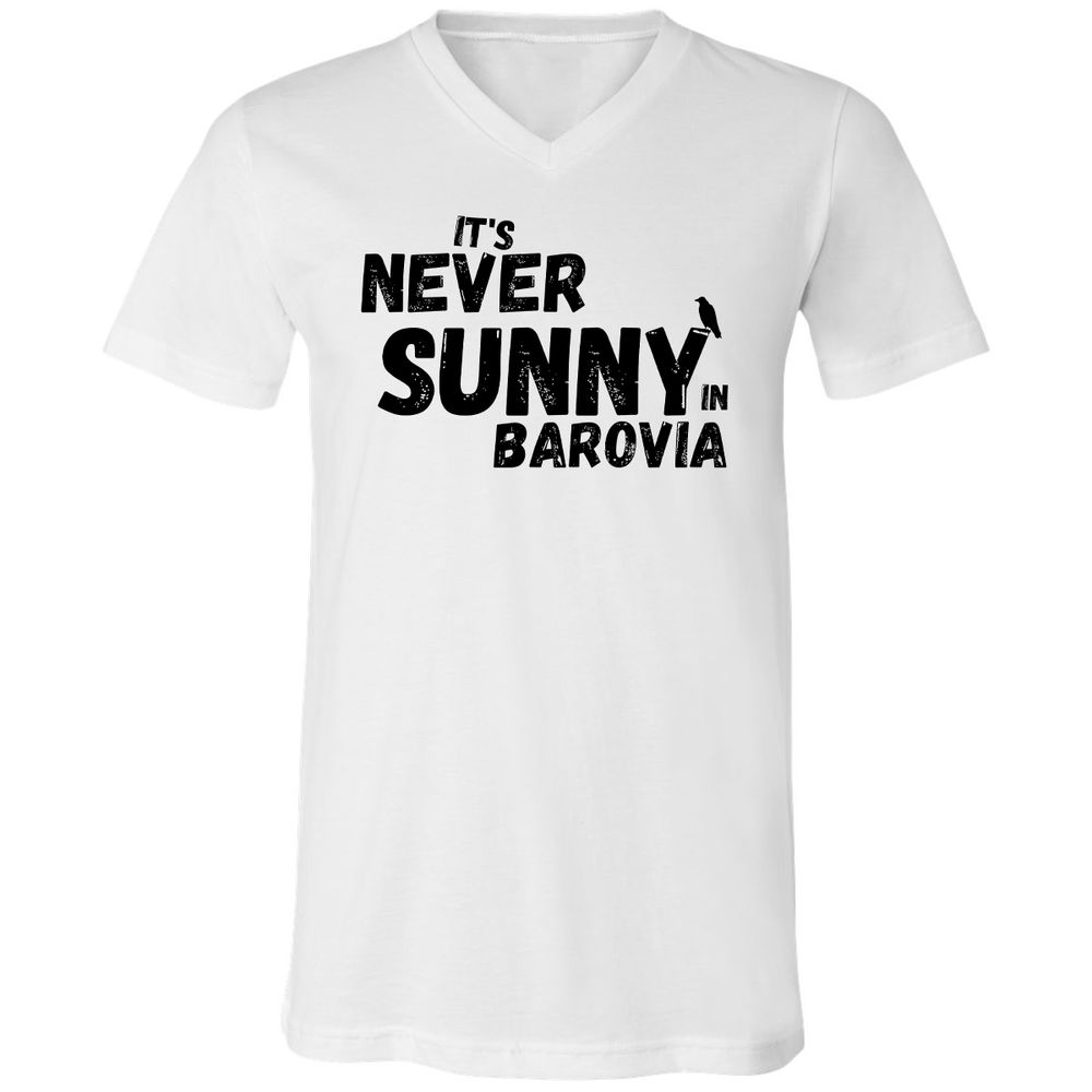 It's Never Sunny In Barovia Unisex V-Neck T-Shirt - White - 1