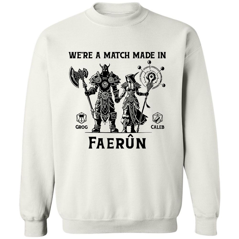 Custom DnD Class Couple Classic Unisex Sweatshirt - White - 1