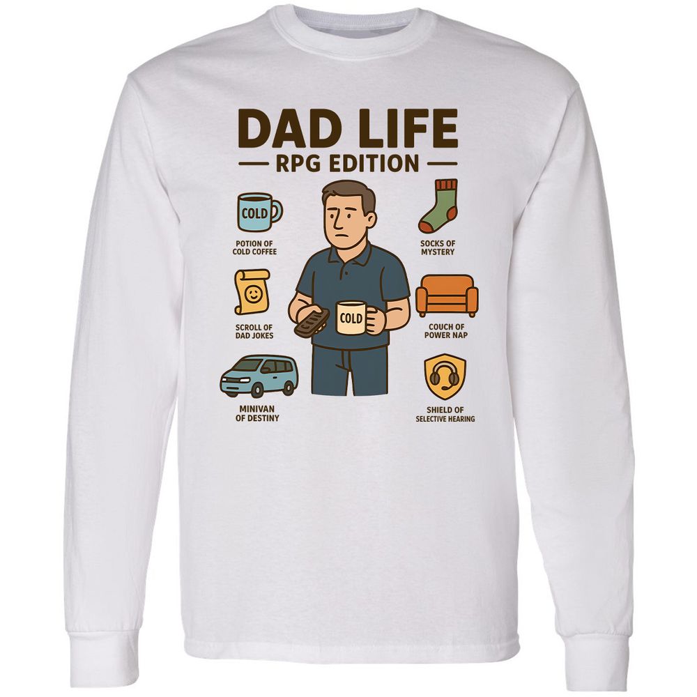 Dad Life RPG Edition Long Sleeve T-Shirt - White - 1