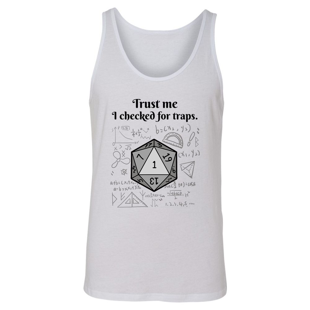 Trust me, I checked for traps. Unisex Jersey Tank - White - 1