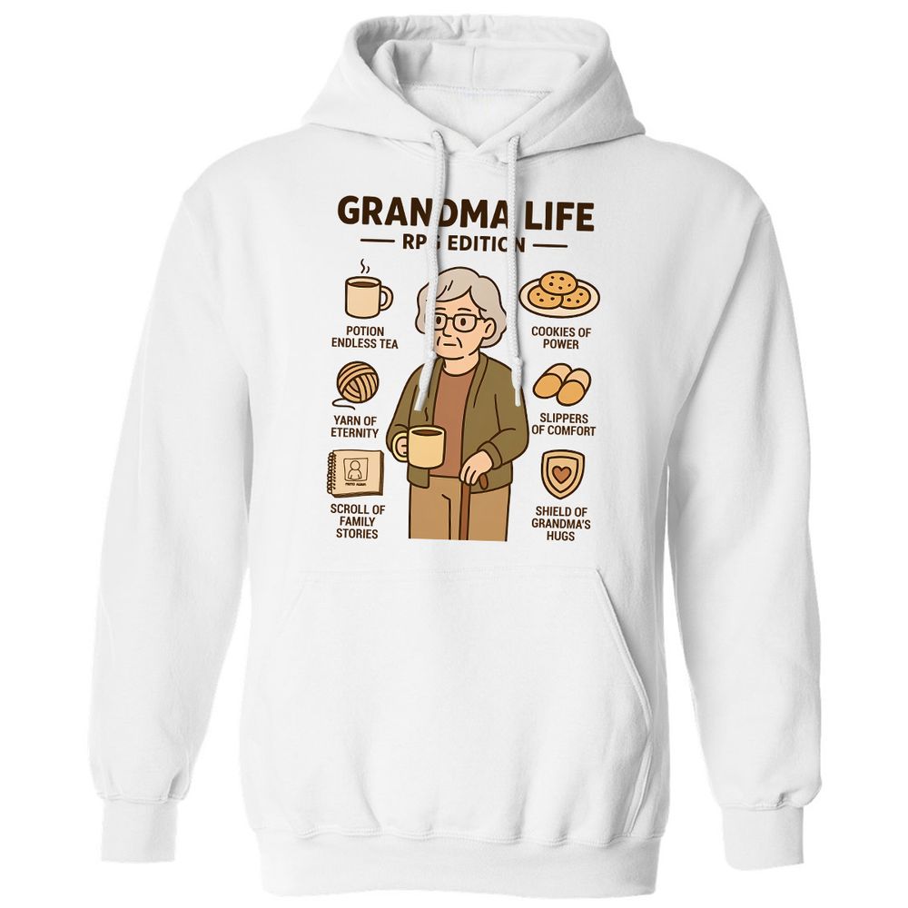 Grandma Life RPG Edition Classic Unisex Hoodie - White - 1