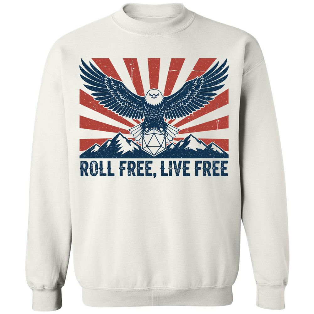 Roll Free, Live Free Classic Unisex Sweatshirt - White - 1
