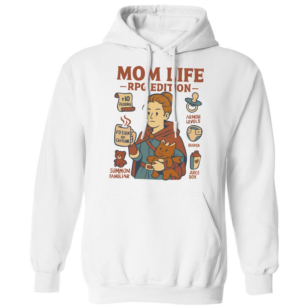 Mom Life RPG Edition Classic Unisex Hoodie - White - 1
