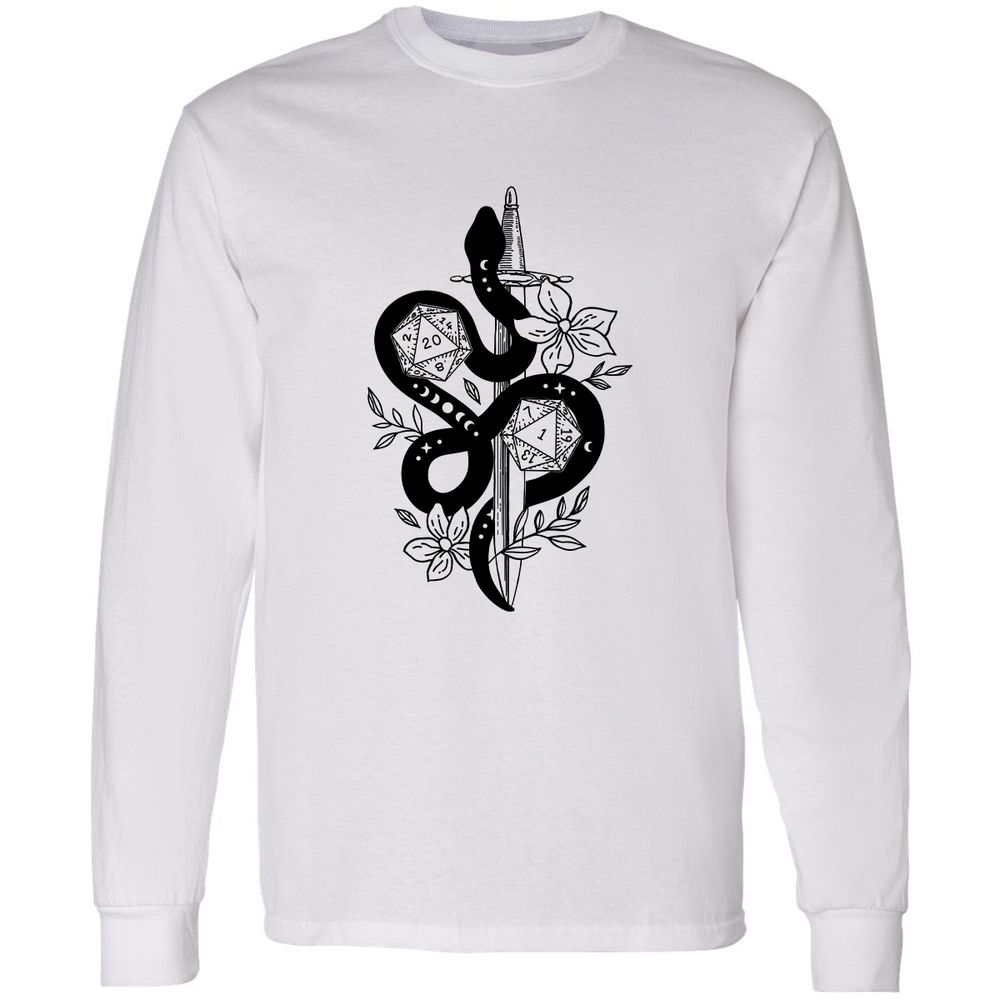 D20 Snake and Sword - White - 1