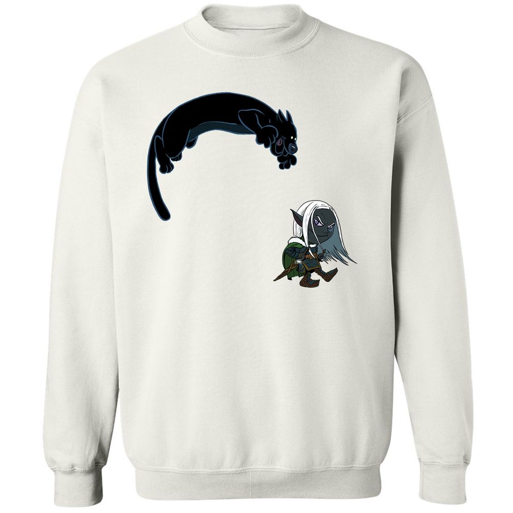 Drizzt and Guenhwyvar Classic Unisex Sweatshirt - White - 1