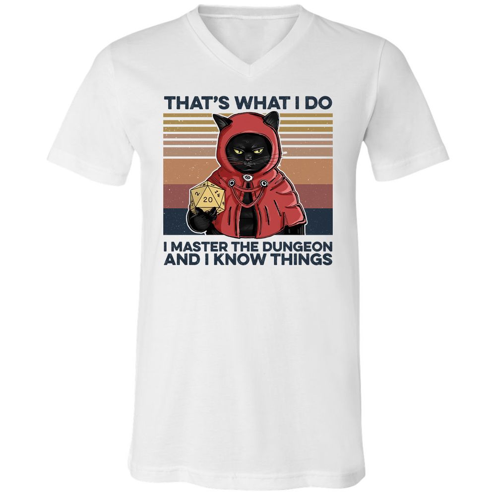 I Master The Dungeons Unisex V-Neck T-Shirt - White - 1
