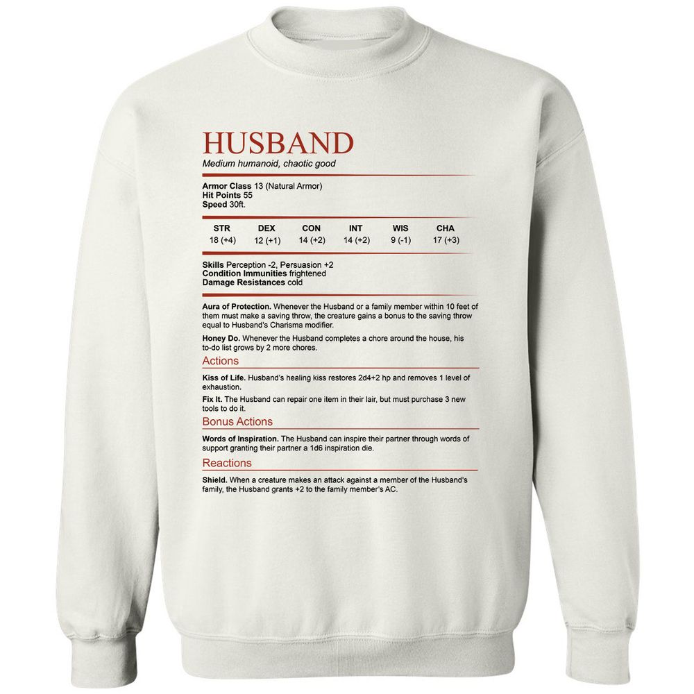 Husband White Classic Unisex Sweatshirt - White - 1