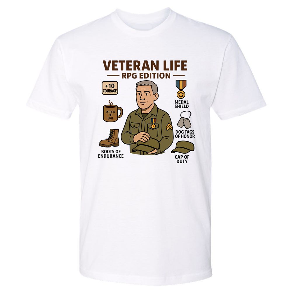 Veteran Life RPG Edition Premium Unisex T-Shirt - White - 1