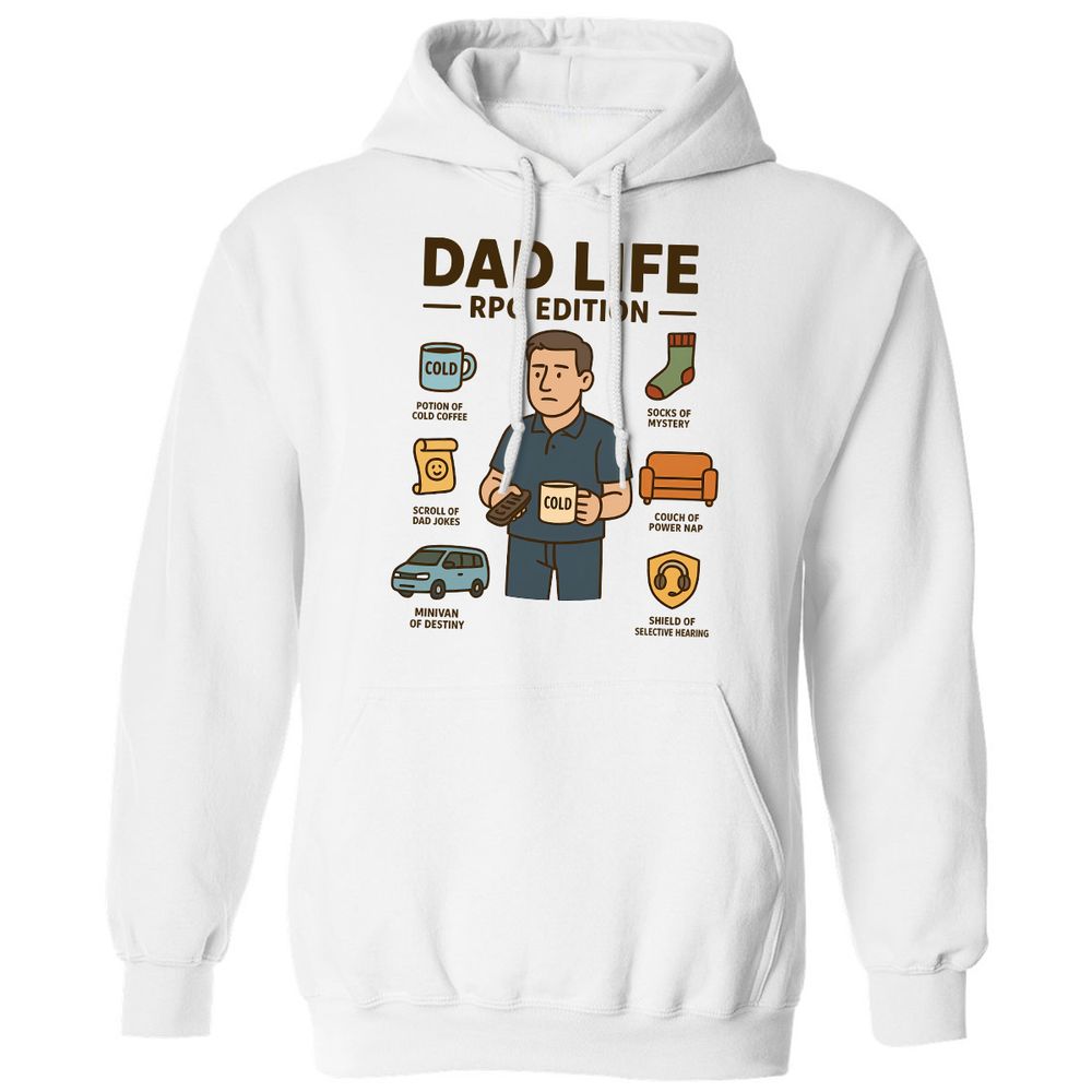 Dad Life RPG Edition Classic Unisex Hoodie - White - 1