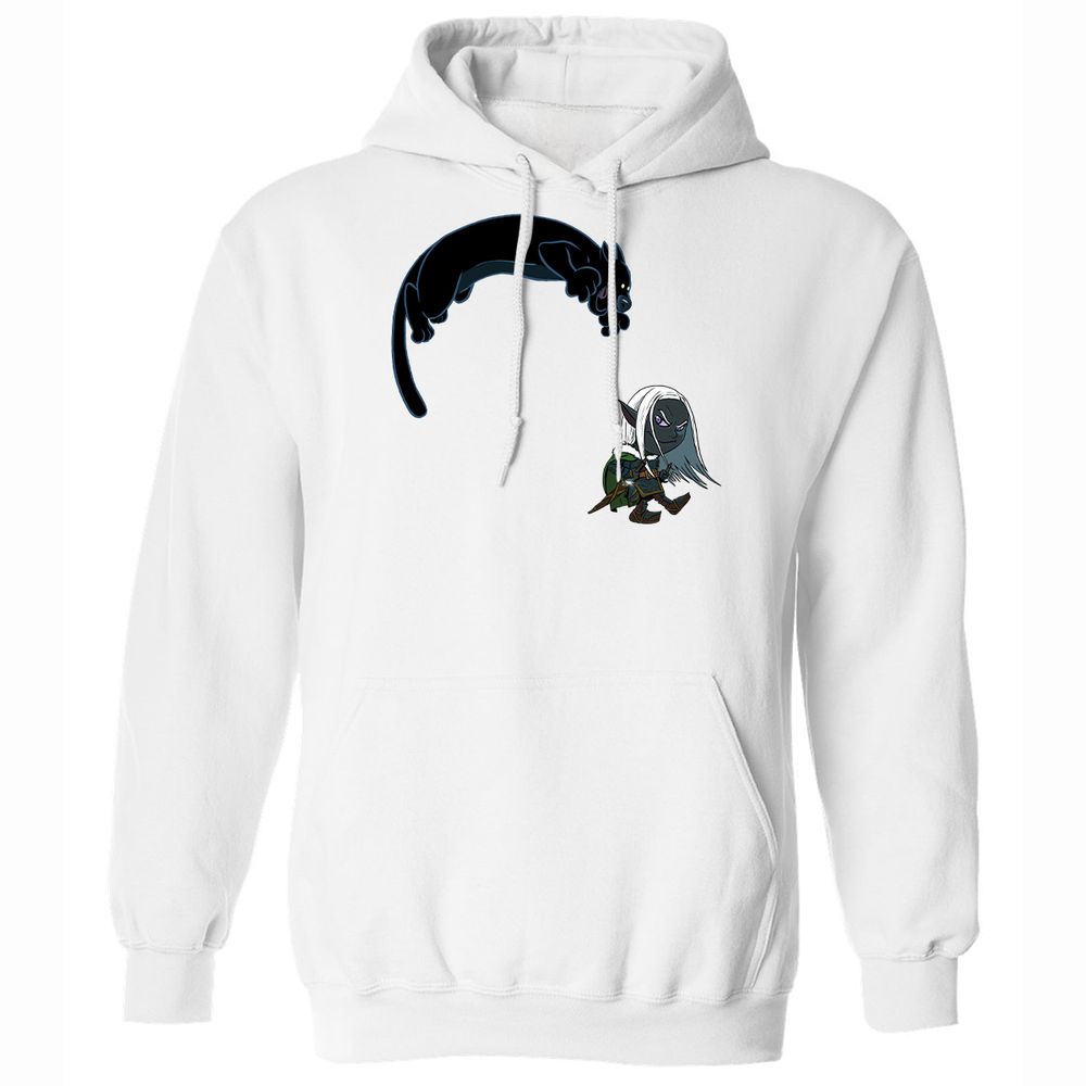 Drizzt and Guenhwyvar Classic Unisex Hoodie - White - 1