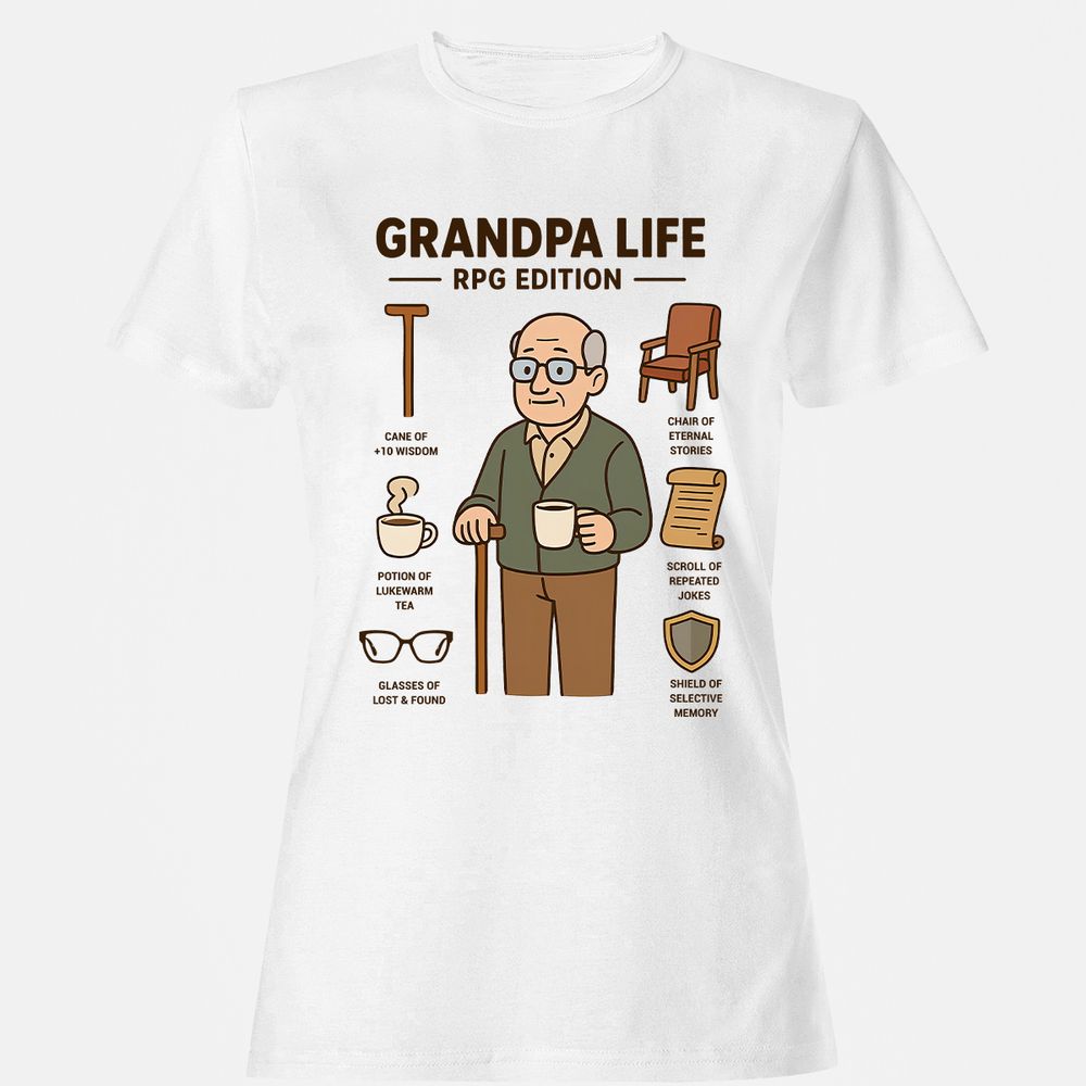 Grandpa Life RPG Edition Women's T-Shirt - White - 1