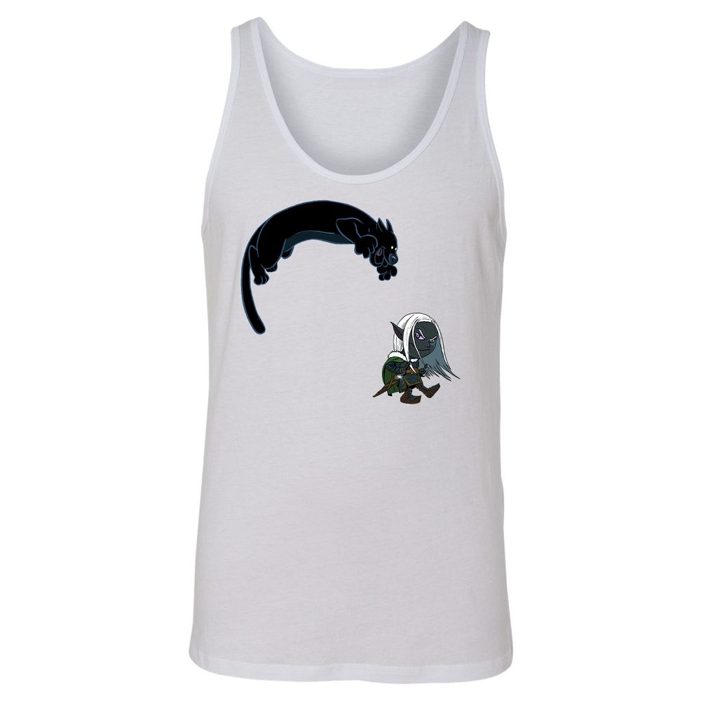 Drizzt and Guenhwyvar Unisex Jersey Tank - White - 1